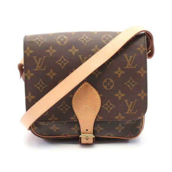 Louis Vuitton Cartessier Shoulder Bag Leather Monogram Brown - Picture 1 of 7